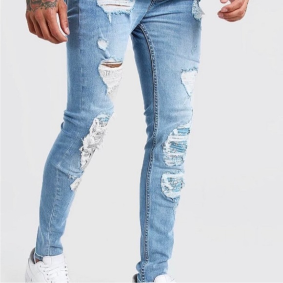 SUPER SKINNY BANDANA RIP AND REPAIR JEANS - Picture 2 of 10